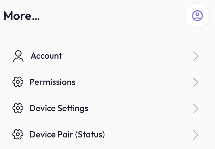 Menu Device Setting in Tab More...